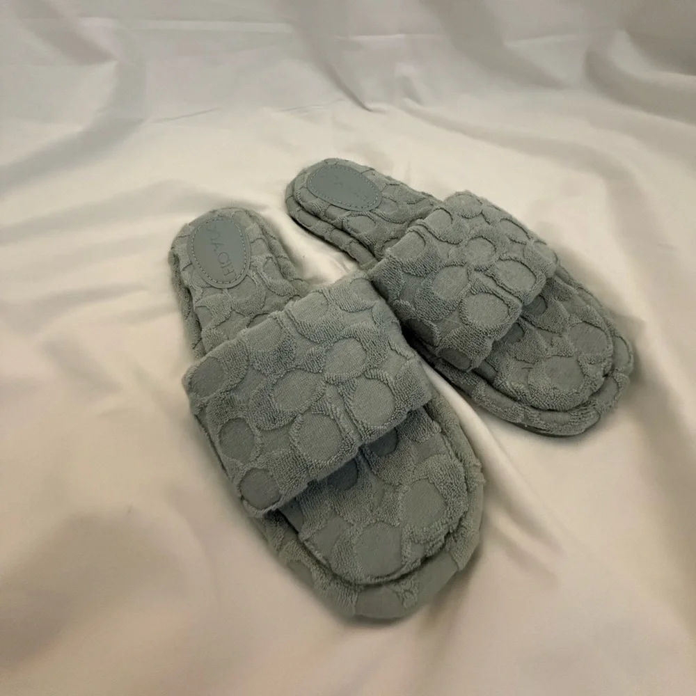 Coach Textured Slippers in Soft Gray - Picture 2 of 6
